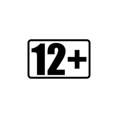 Fototapeta premium 12 age limit concept. Adults content icon isolated on white background