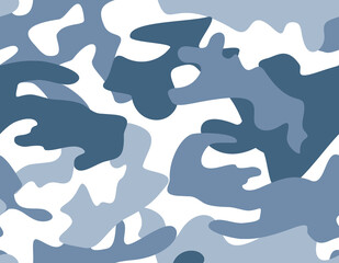 Seamless military camouflage pattern in blue colour