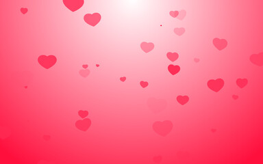 Valentine day pink hearts on pink background.