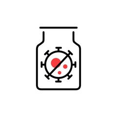 covid 19 vaccine corona virus logo vector icon illustration