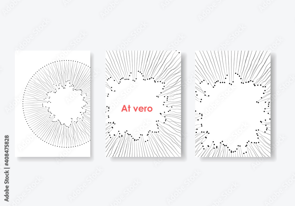 Aufkleber abstract circle dots lines for paper design. abstract graphic design template. white paper texture. 