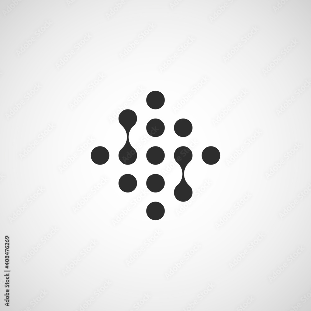 Poster circle connect icon in modern style on white background. vector abstract background set. social medi