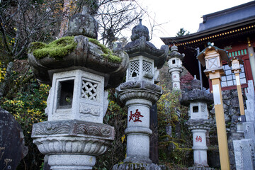 The Japanese lantern at Musashi Mitake Shrine.