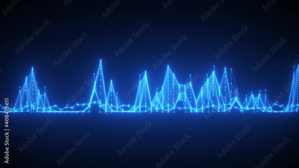Poster abstract waving mesh of digital technology background, data center, cloud computing, blockchain, dat