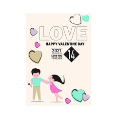 valentine day celebrating card free vector design