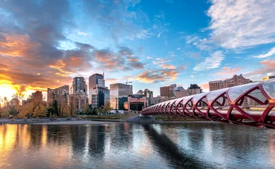 Fotobehang Peace Bridge Sunset Calgary Alberta Canada © DG-graphics