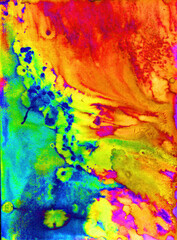 Bright watercolor holi texture for background. Psychedelic colors.