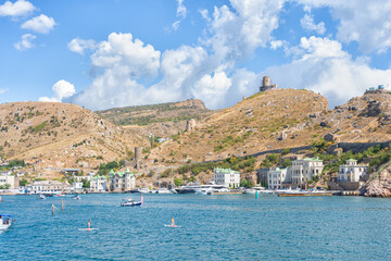 Fototapeta na wymiar City landscape of Crimea and the Black Sea coast Resort town