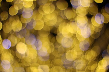 blurry lights garland on a darck overhang