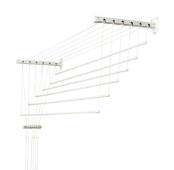 Ceiling rope clothes dryer isolated on White Background