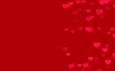 Valentine day red hearts with red background.