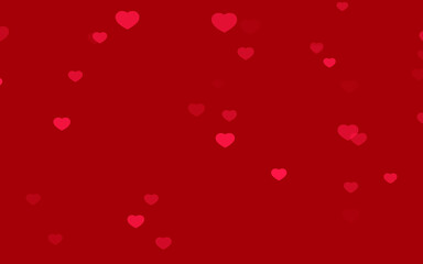 Valentine day red hearts on red background.