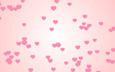Valentine day pink hearts on pink background.