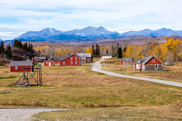 Western farm and cowboy trail 