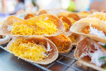 Traditional Thai dessert, Thai crispy pancake.