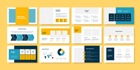 Fototapeta na wymiar Business minimal slides presentation template