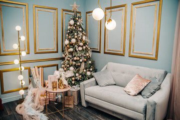 Christmas decor in a photo studio 