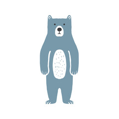 Cute bear. Funny bear outline for kids. Doodle, sketch cartoon character of a bear. Hand drawn children's print, vector illustration for packaging, fabric, textile. Childishly drawn.