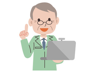 作業着　男性　パソコン