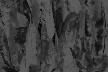 Naklejka premium Modern contemporary acrylic background. Black texture made with a palette knife. Abstract painting on paper. Mess on the canvas.