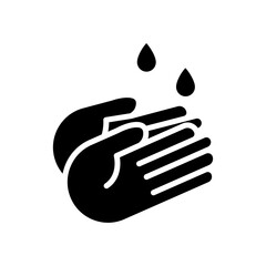 Hand icon with water drop. Washing hands symbol. simple design editable. Design template vector