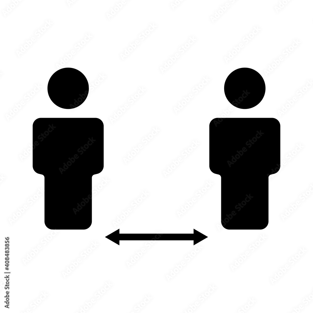 Poster social distancing icon. person icon with distance . simple design editable. design template vector