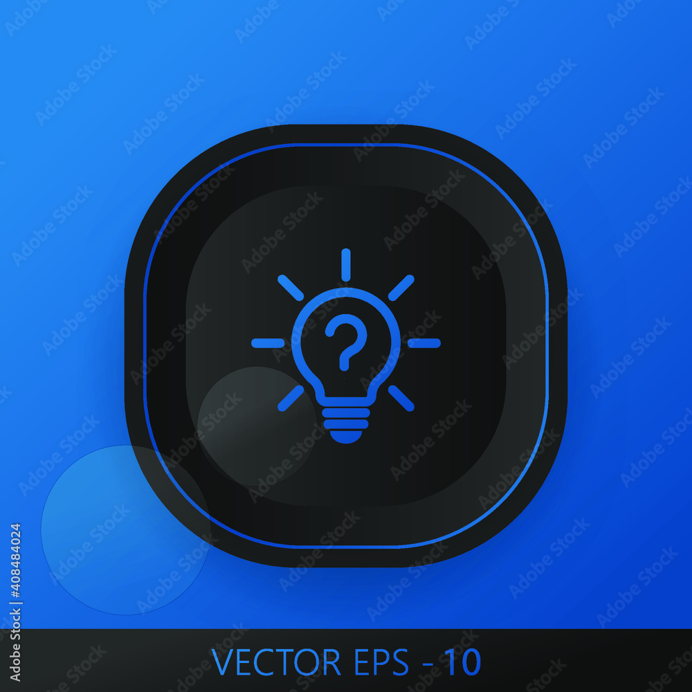 Poster vector icon solution to the problem icon vector. blue background
