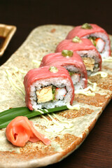 Matsusaka and wagyu beef sushi roll - Japanese food style