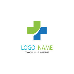 Medical cross healthy logo template vector icon