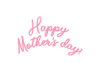 Happy mother's day vector card. Happy mother's day red pink hand  drawn lettering pattern. 