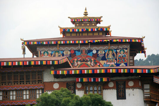buddhist fortress (dzong) in punakha in bhutan