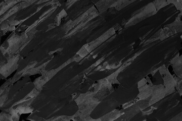 Modern contemporary acrylic background. Black texture made with a palette knife. Abstract painting on paper. Mess on the canvas.