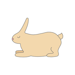 Cute rabbit sitting vector illustration.
