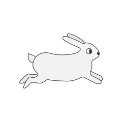 Cute rabbit runs vector illustration.