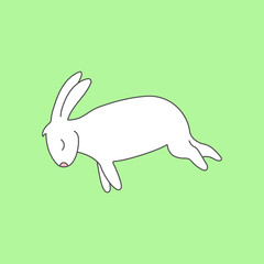 Cute rabbit asleep vector illustration.