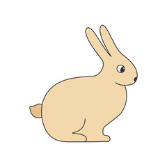 Cute rabbit sitting vector illustration.