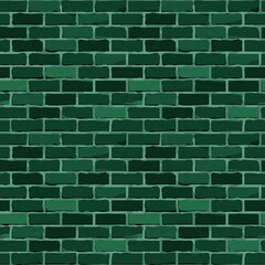 Seamless pattern. Green brick wall. Vector design.