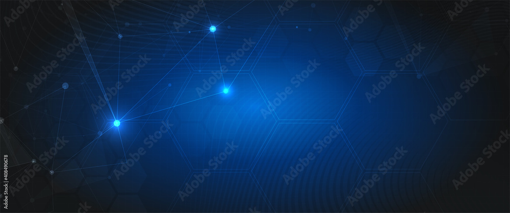 Poster abstract technology with global world network and telecommunication on earth digital data visualizat