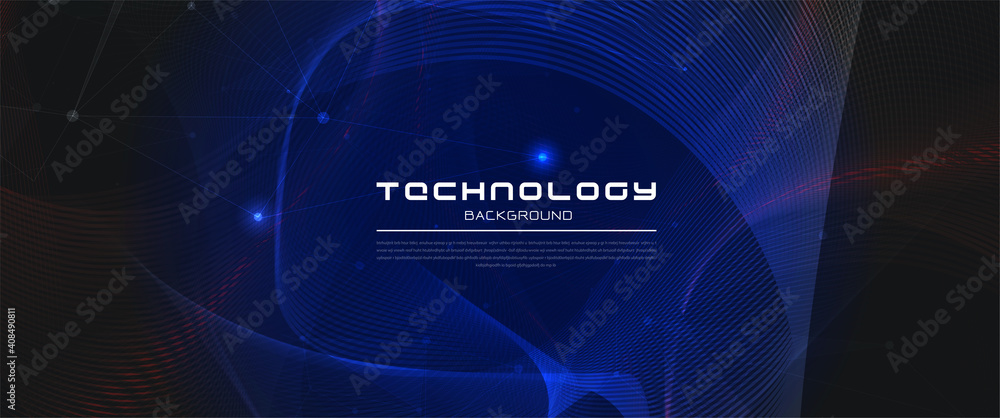Poster abstract technology with global world network and telecommunication on earth digital data visualizat