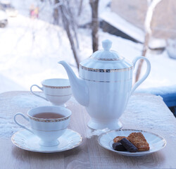 Fototapeta premium cup of tea and cookies