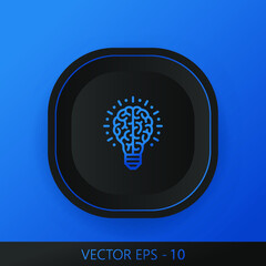 Creative idea line vector. Blue background