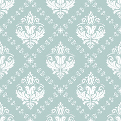 Fototapeta premium Orient classic pattern. Seamless abstract background with vintage elements. Orient light blue and white background. Ornament for wallpaper and packaging
