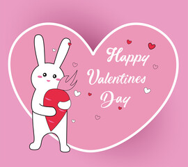 Happy Valentines Day with Rabbit