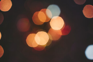 Blurry orange and blue lights