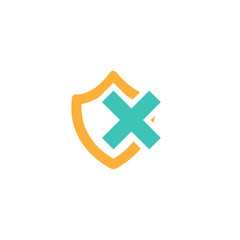 Obraz premium orange shield with blue cross.