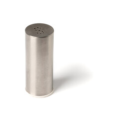metal salt shaker isolated on white background.