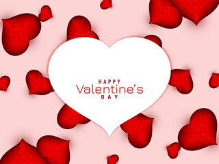 Happy valentine's day stylish red hearts background