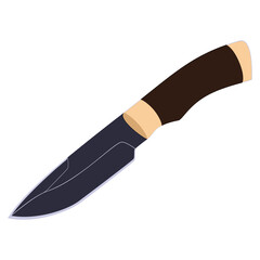 Hunting knife. Vector image on a white background.
