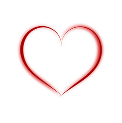 Abstract heart shape outline vector in red. Love concept. 