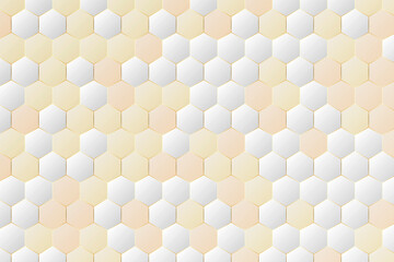 Abstract multifunctional hexagon backdrops for digital product presentations or a web-project. Modern gold and white hexagonal geometry structure luxury decorative textures in a minimalist style.